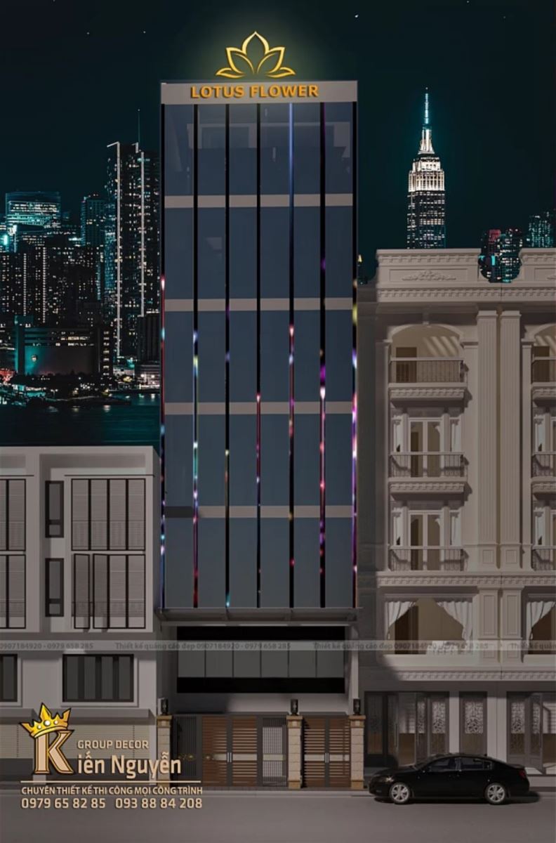 Màn Hinh Led Trang trí Tòa Nhà Lotus Flower