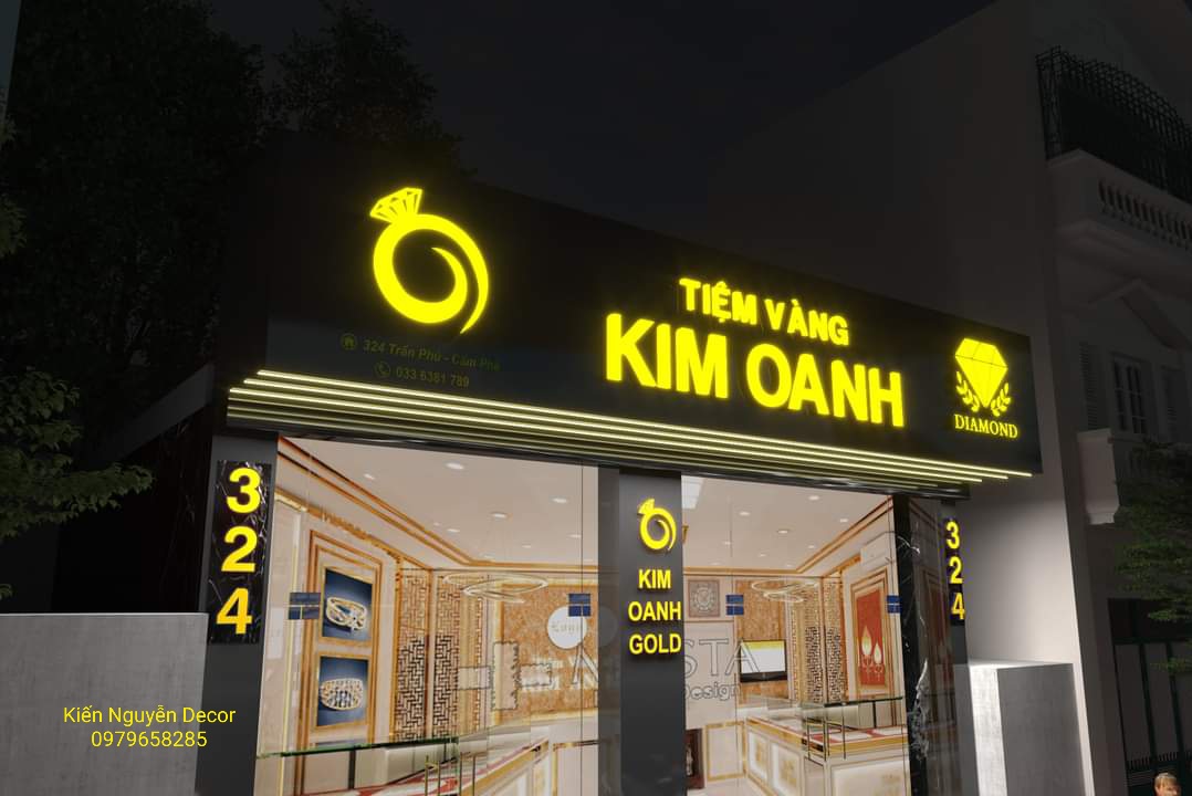 Bảng hiệu Tiệm Vàng Kim Oanh