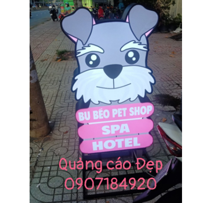Hộp đèn mica Uv Quảng cáo PET SHOP BU BÉO