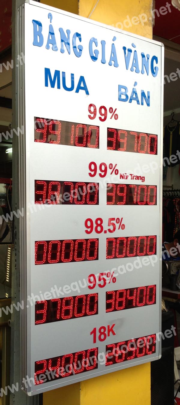 Bảng điện tử tỷ giá vàng